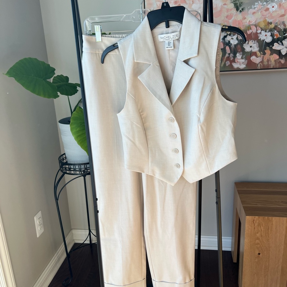 Rachel Zoe Beige Women's Pantsuit Set